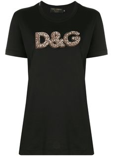 Dolce & Gabbana футболка с леопардовым логотипом