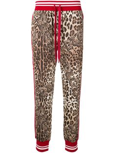 Dolce & Gabbana спортивные брюки с леопардовым принтом