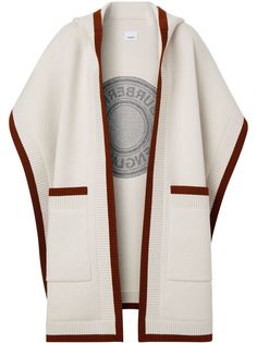 Burberry кейп с капюшоном и логотипом