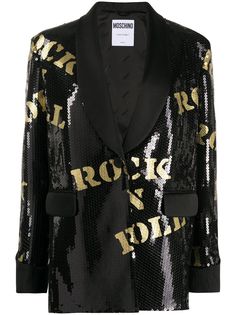 Moschino блейзер Rock n Roll с пайетками