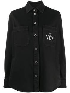 Valentino джинсовая рубашка с принтом VLTNSTAR