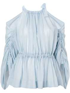 Fendi блузка с поясом и открытыми плечами