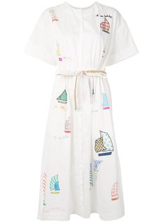 Mira Mikati платье-рубашка с вышивкой