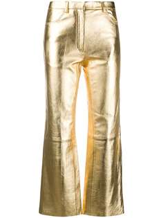 Sandro Paris расклешенные брюки с эффектом металлик