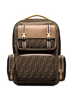 Fendi рюкзак с узором FF и вставками