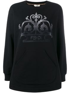 Fendi свитер с вышитым логотипом