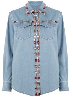 Dolce & Gabbana джинсовая рубашка с кристаллами