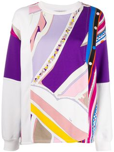 Emilio Pucci толстовка с абстрактным принтом и боковыми разрезами