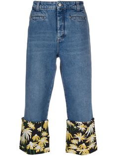 LOEWE укороченные джинсы с контрастными подворотами