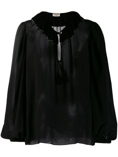 Saint Laurent блузка с декорированным воротником