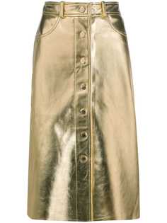 Sandro Paris юбка миди с эффектом металлик