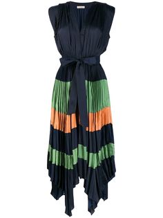 Ulla Johnson платье в стиле колор-блок с плиссировкой