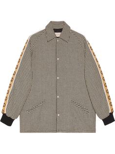 Gucci куртка в ломаную клетку с логотипом GG