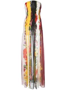 Oscar de la Renta плиссированное платье с цветочным принтом