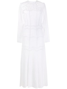 Gabriela Hearst платье с вышивкой и круглым вырезом