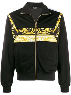 Versace куртка-бомбер с логотипом и принтом Barocco