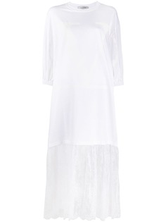 Valentino платье-футболка миди с кружевом