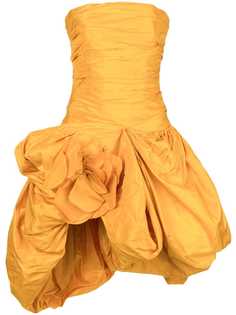 Oscar de la Renta платье мини из тафты со сборками