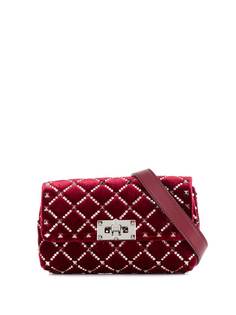 Valentino Garavani бархатная поясная сумка Spike.It