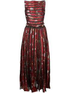 Oscar de la Renta плиссированное платье с цветочным принтом