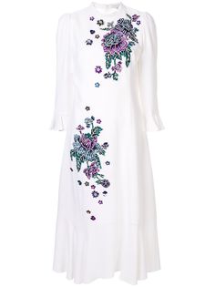 Andrew Gn платье миди с цветочной вышивкой
