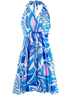 Emilio Pucci платье с вырезом халтер и принтом