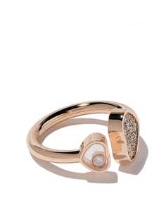 Chopard кольцо Happy Hearts из розового золота с бриллиантами