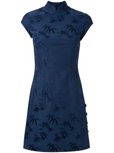 Shanghai Tang жаккардовое платье Qipao Bamboo