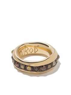 Hunrod 18kt yellow gold and diamond Enki band ring