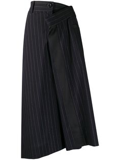 Sacai юбка миди асимметричного кроя в полоску
