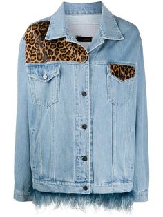 Simonetta Ravizza джинсовая куртка с леопардовым принтом