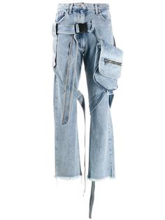 Natasha Zinko джинсы в стиле милитари с ремешками