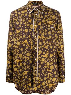 Versace рубашка с принтом Barocco