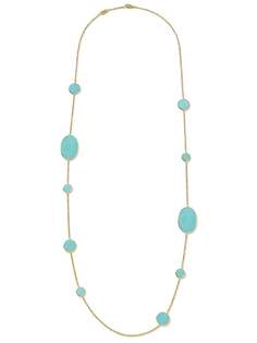 IPPOLITA золотое колье Polished Rock Candy Multi Shape с бирюзой