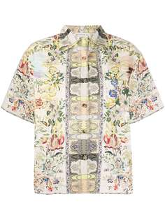 Etro рубашка с короткими рукавами и цветочным принтом