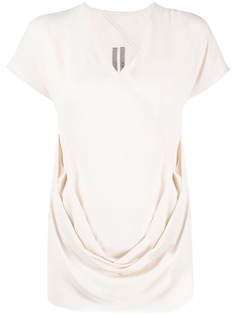 Rick Owens блузка асимметричного кроя с драпировкой