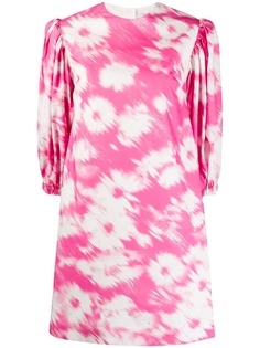 MSGM платье с абстрактным цветочным принтом