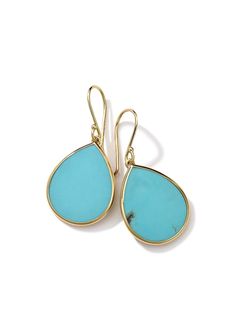 IPPOLITA серьги Polished Rock Candy из желтого золота с бирюзой