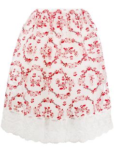 Simone Rocha юбка А-силуэта из тюля с цветочной вышивкой