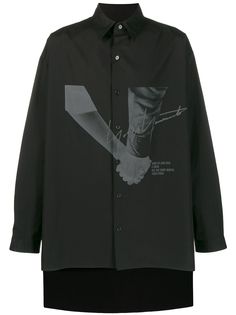 Yohji Yamamoto рубашка с принтом