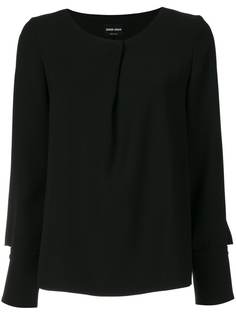 Giorgio Armani блузка с длинными рукавами и складками