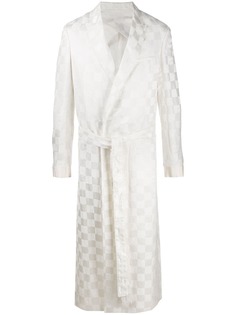 Haider Ackermann жаккардовое пальто в клетку с поясом