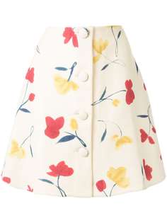 Oscar de la Renta юбка мини с цветочным принтом