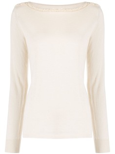 Max Mara джемпер с бахромой на воротнике