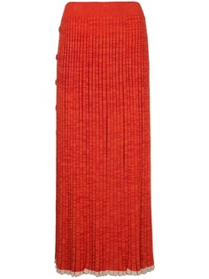 Christopher Esber трикотажное платье макси с плиссированным подолом на пуговицах