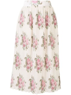Paco Rabanne плиссированная юбка миди с цветочным принтом