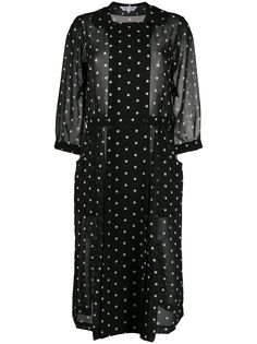 Comme Des Garçons Comme Des Garçons платье миди в горох с воротником Питер Пэн