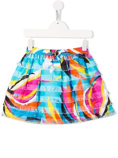Emilio Pucci Junior юбка с абстрактным принтом и бахромой