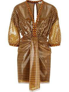 Fendi короткое платье Vichy с пайетками