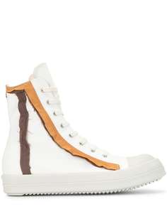 Rick Owens DRKSHDW высокие кеды с контрастной отделкой